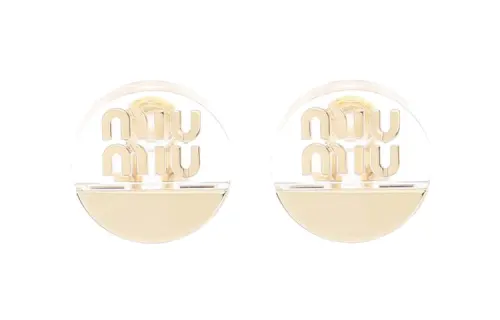MIU MIU Brass, Plexiglass Earrings Women's Gold