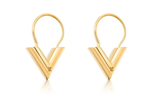 Louis Vuitton 2021 Plated Essential V Hoop Earrings costume earrings