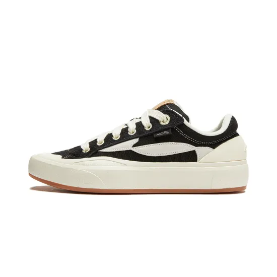 LINING Wave Skateboard Shoes Men Low-Top Black/Standard White