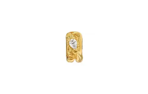 GUCCI 2023 Spring Summer 18K Gold Diamond Earrings Unisex Gold