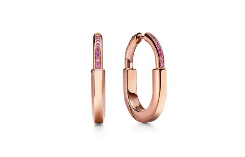 TIFFANY & CO. 18K Rose Gold With Sapphire Earrings Women's Rose Gold