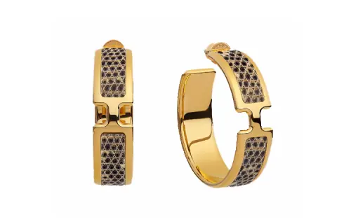 HERMES Olympe Earrings Women's Gold