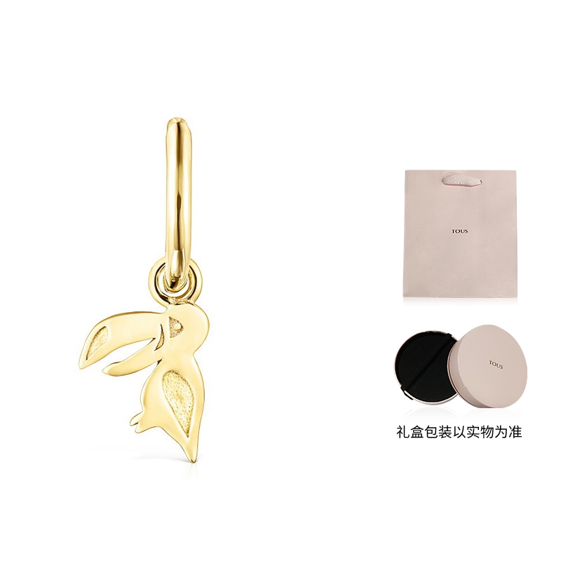 TOUS /Taosi Xiong Save series silver gold-plated toucan hoop single earrings for women new fashion