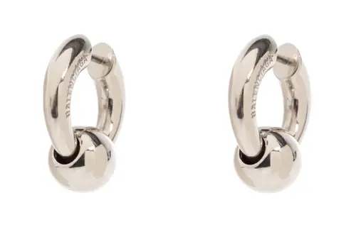 Balenciaga Brass Earrings Men's Silver