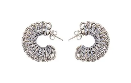 Bottega Veneta 925 Sterling Silver Earrings Women's Silver