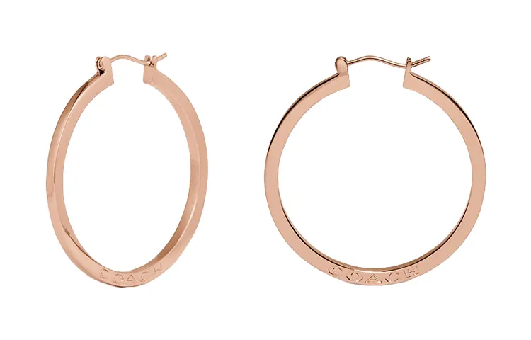 COACH Minimalist Style Earrings Women's Rose Gold