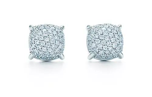 TIFFANY & CO. 18K White Gold, Diamond 0.33 Carat Earrings Women's Silver