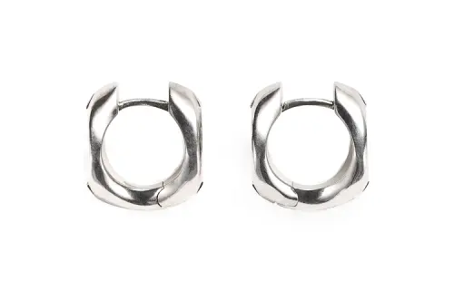 Bottega Veneta 925 Sterling Silver Earrings Unisex Silver