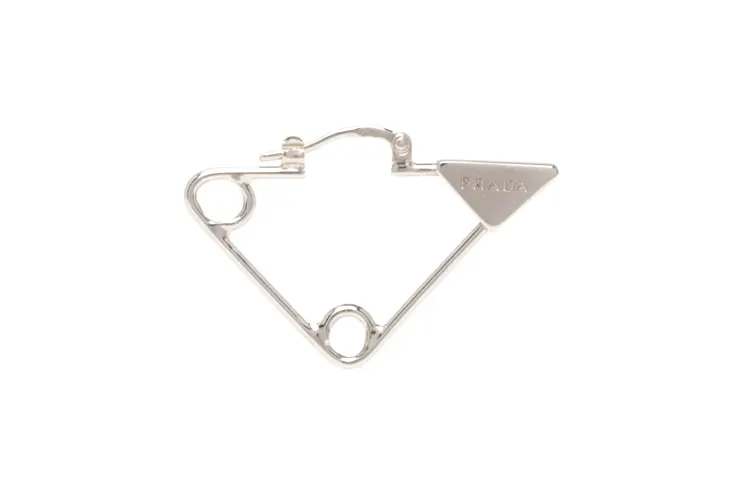 PRADA 925 Sterling Silver Earrings Men's Silver