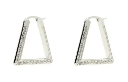 Bottega Veneta Logo Engraved Triangle Earrings