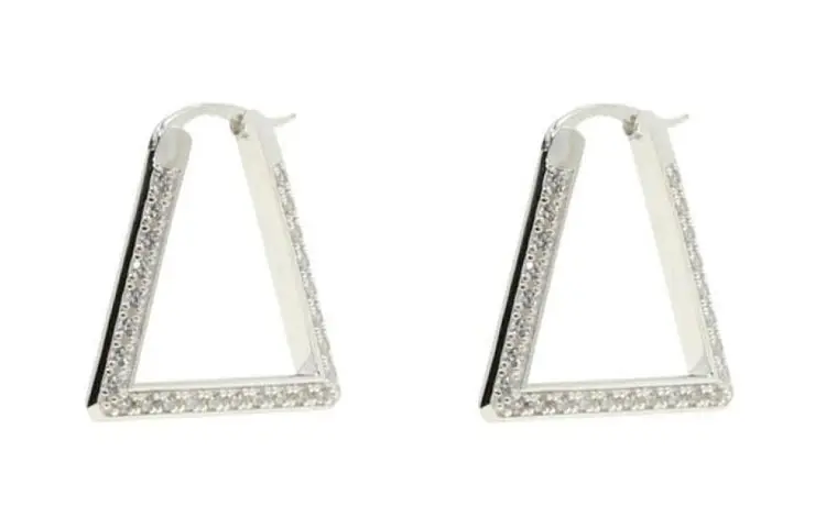 Bottega Veneta Logo Engraved Triangle Earrings
