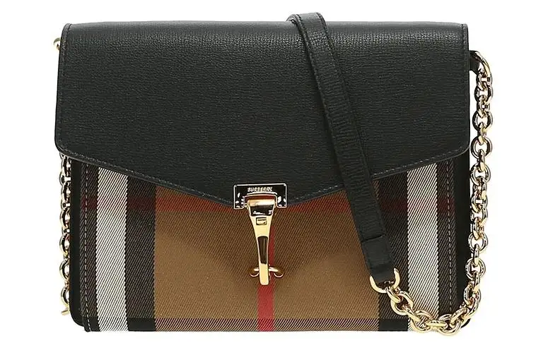 Burberry Canvas With Leather Canvas Bag, Shoulder Bag, Crossbody Bag Women's Black & Brown