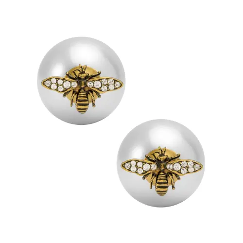 DIOR Metal Resin Crystal Earrings Women's