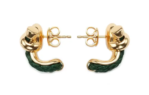 Bottega Veneta Earrings Women's Green/Gold