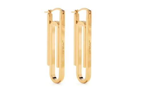 OFF-WHITE engraved-logo safety-pin earrings