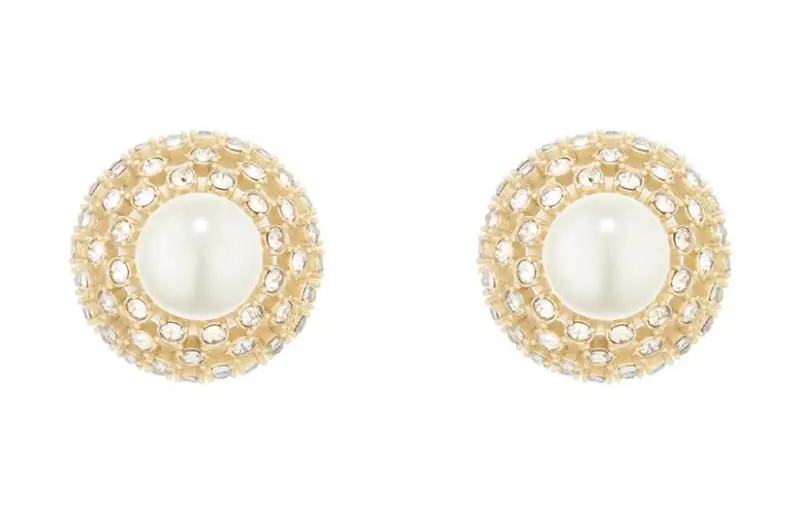DIOR Stud Earrings Women's Gold