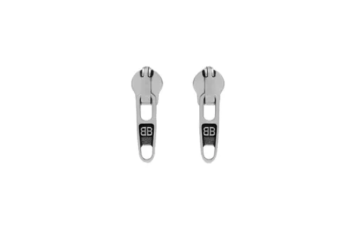 Balenciaga Brass Earrings Women's Silver