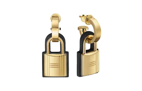 HERMES O'Kelly Gold Plated Earrings Women's