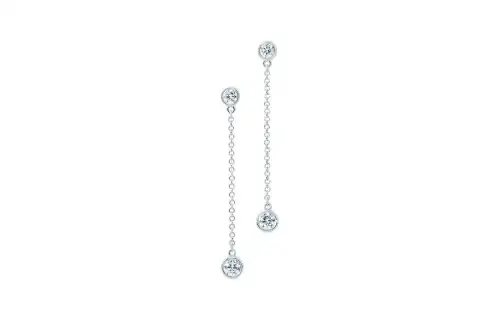 TIFFANY & CO. Tiffany, platinum stone inlay, diamond earrings