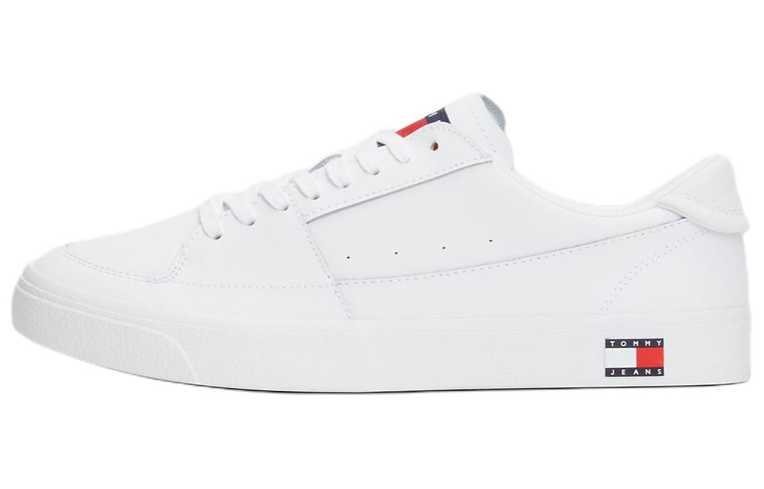 Tommy Hilfiger Кожаные виды спорта для отдыха Низкая банда панель обувь мужской стиль белый