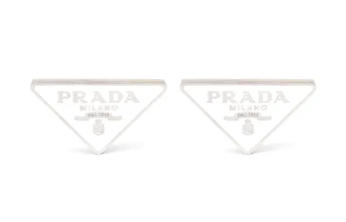 PRADA 925 Sterling Silver Earrings Women's White