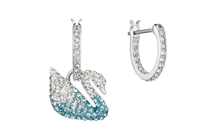 Женские серьги Swarovski Iconic Swan (синие) — фото 2