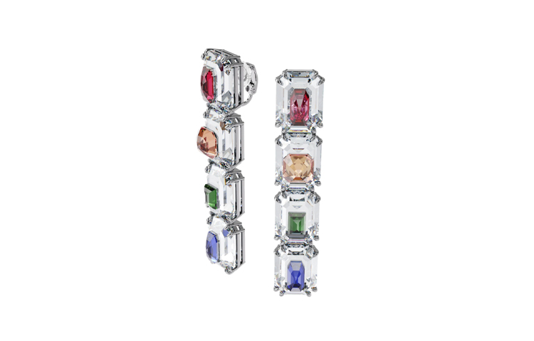 Серьги-клипсы Swarovski Chroma (радужные)