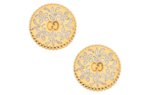 GUCCI 18K Gold, Enamel Earrings Women's Gold
