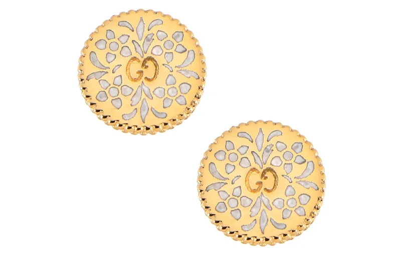 GUCCI 18K Gold, Enamel Earrings Women's Gold