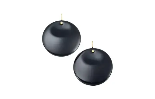 TIFFANY & CO. 18K Gold, Wooden Earrings Women's Black