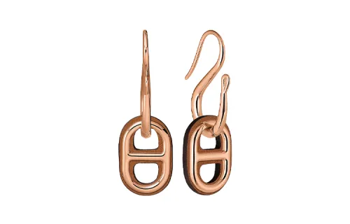 HERMES O'Maillon Earrings Women's Gold