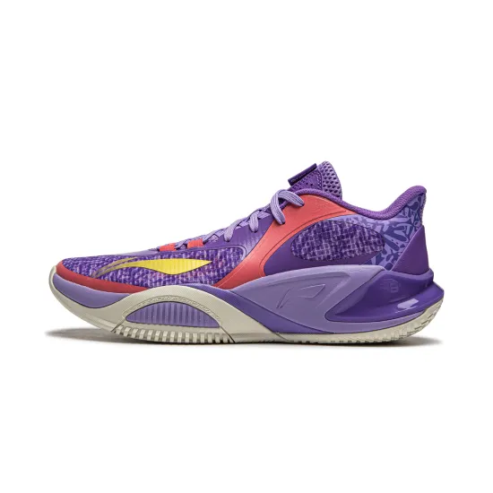 LINING Typhoon 8 Low Basketball Shoes Men Low-Top Light Iris Purple/Floral Ball Purple/Begonia Red