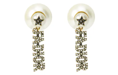 Dior 2010s star-detail rhinestone earrings