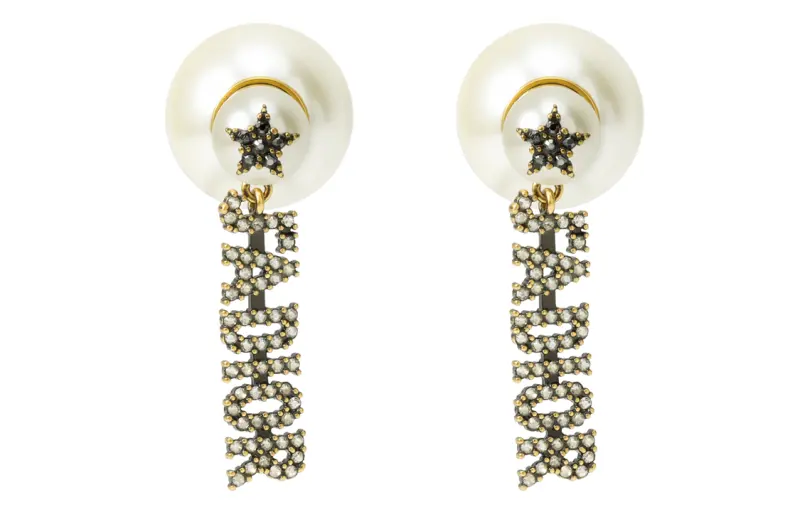 Dior 2010s star-detail rhinestone earrings