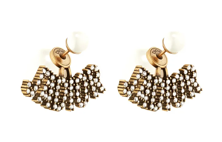 DIOR Earrings Women's Vintage Gold
