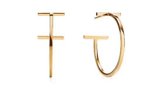 TIFFANY & CO. T 18K Gold Earrings Women's Gold