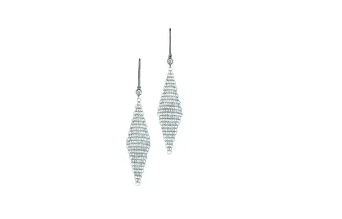 TIFFANY & CO. Sterling Silver, Diamonds Earrings Women's Silver