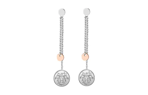 HERMES Ex Libris Earrings Women's