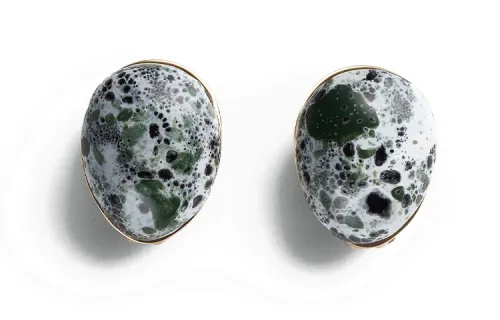 Bottega Veneta Ceramic 18K Gold 925 Sterling Silver Earrings Women's Multicolor