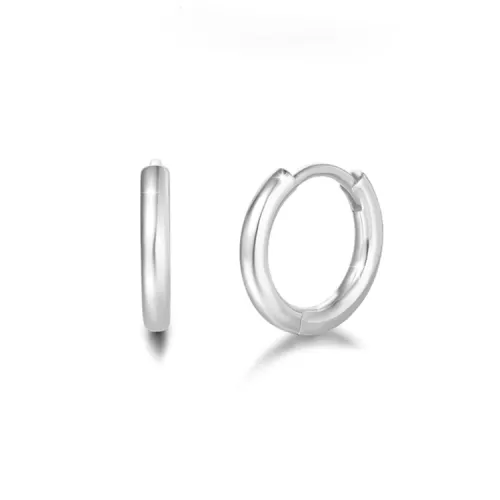 FANCI S925 Silver Moon Hoop Earrings Unisex