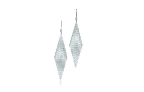 TIFFANY & CO. 925 Sterling Silver, Diamond Earrings Women's Silver