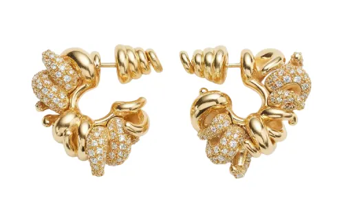 Balenciaga Earrings Women's Gold