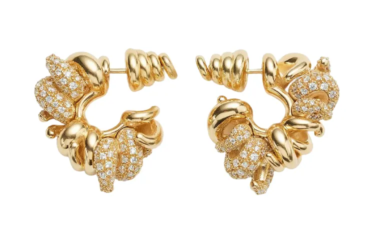 Balenciaga Earrings Women's Gold