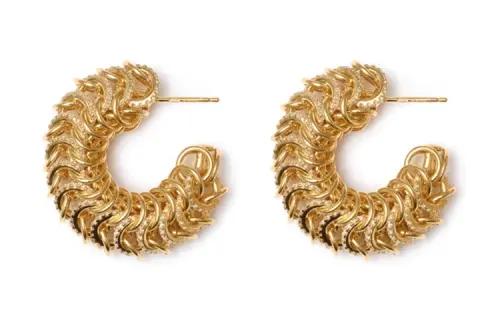 Burberry Sterling Silver, Gold Plated Silver, Zircon Earrings Women's Gold