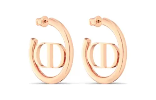DIOR Metal Earrings Women's Rose Gold
