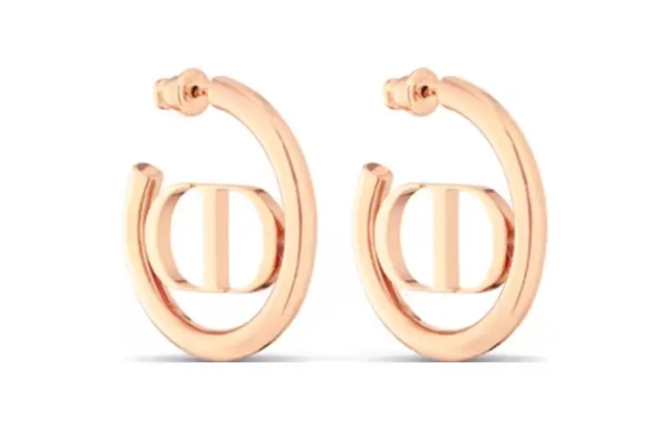 DIOR Metal Earrings Women's Rose Gold