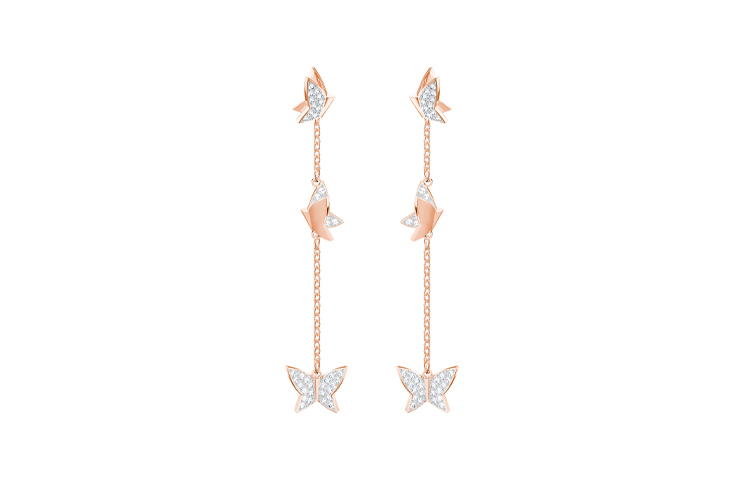 Женские серьги Swarovski Lilia (розовое золото)