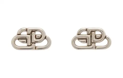 Balenciaga Brass Earrings Women's Silver
