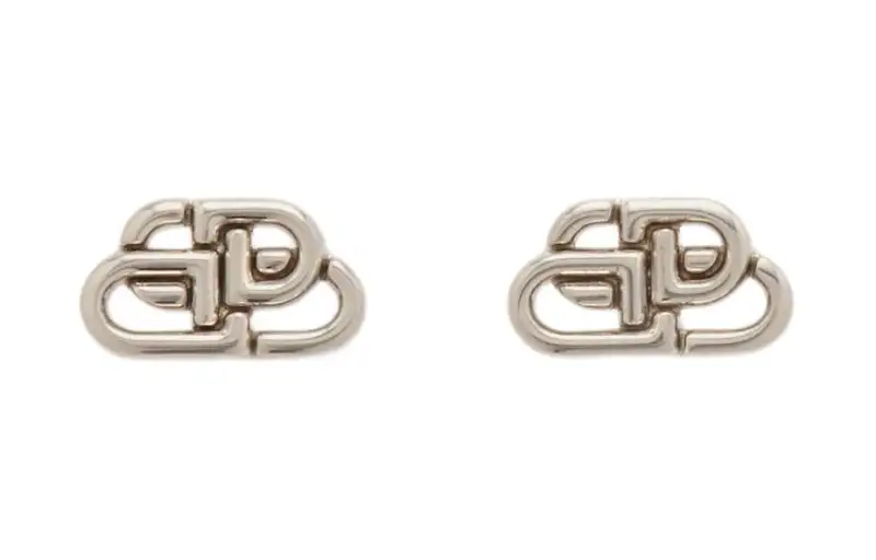 Balenciaga Brass Earrings Women's Silver