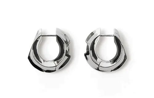 Burberry Hollow two-tone hoop earrings